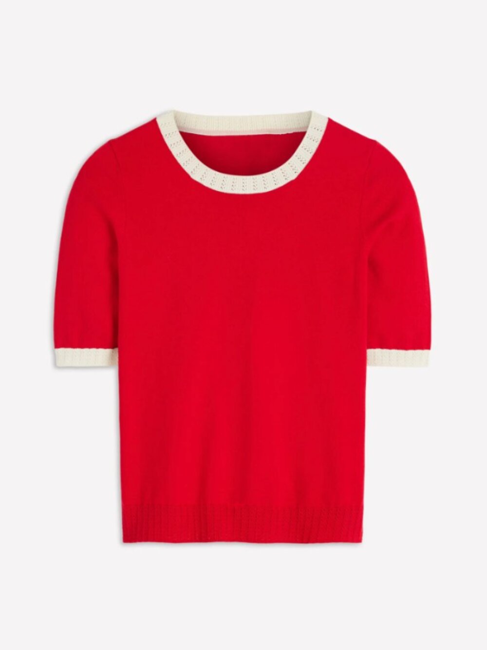 Emilia Cotton Crew T-shirt Merida - Red, Ivory - S - NEW w/o tags